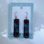 Hand-Sculpted Rose Vine Earrings