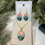 Pastel Mountain Sunset Earrings