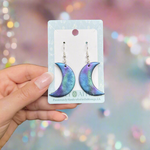 Holographic Moon Earrings