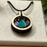 Hand-Embroidered Mountains & Stars Necklace