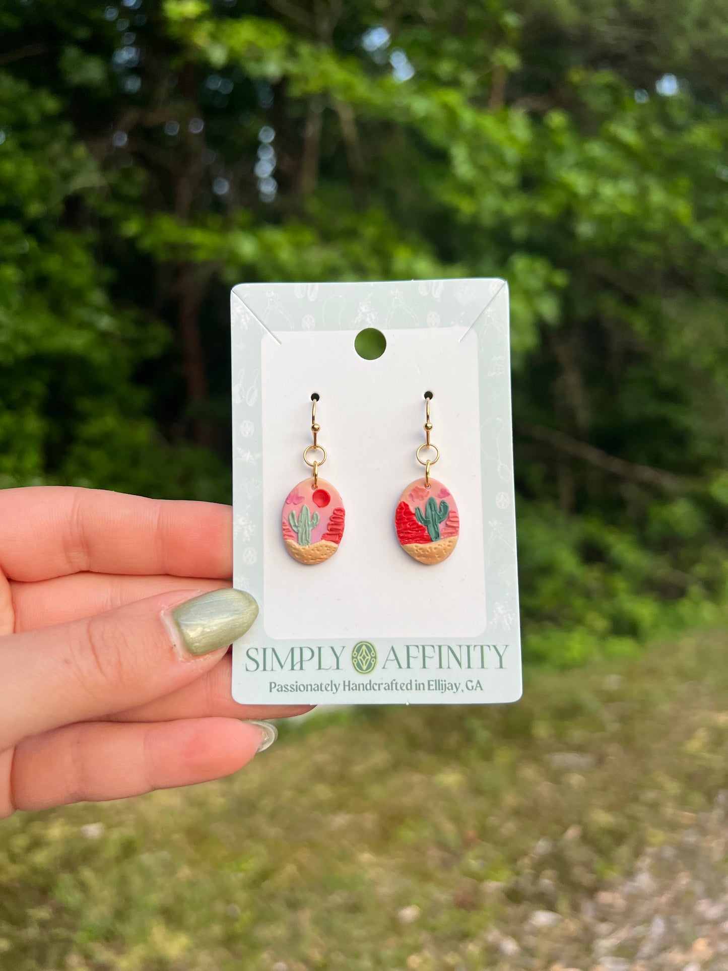 Desert Scene Oval Earrings
