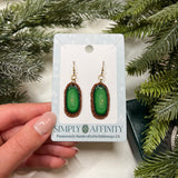 Green "Agate" Slice Geode Polymer Clay Earrings