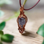 Tabasco Geode Pendant Wire-Wrapped in Copper