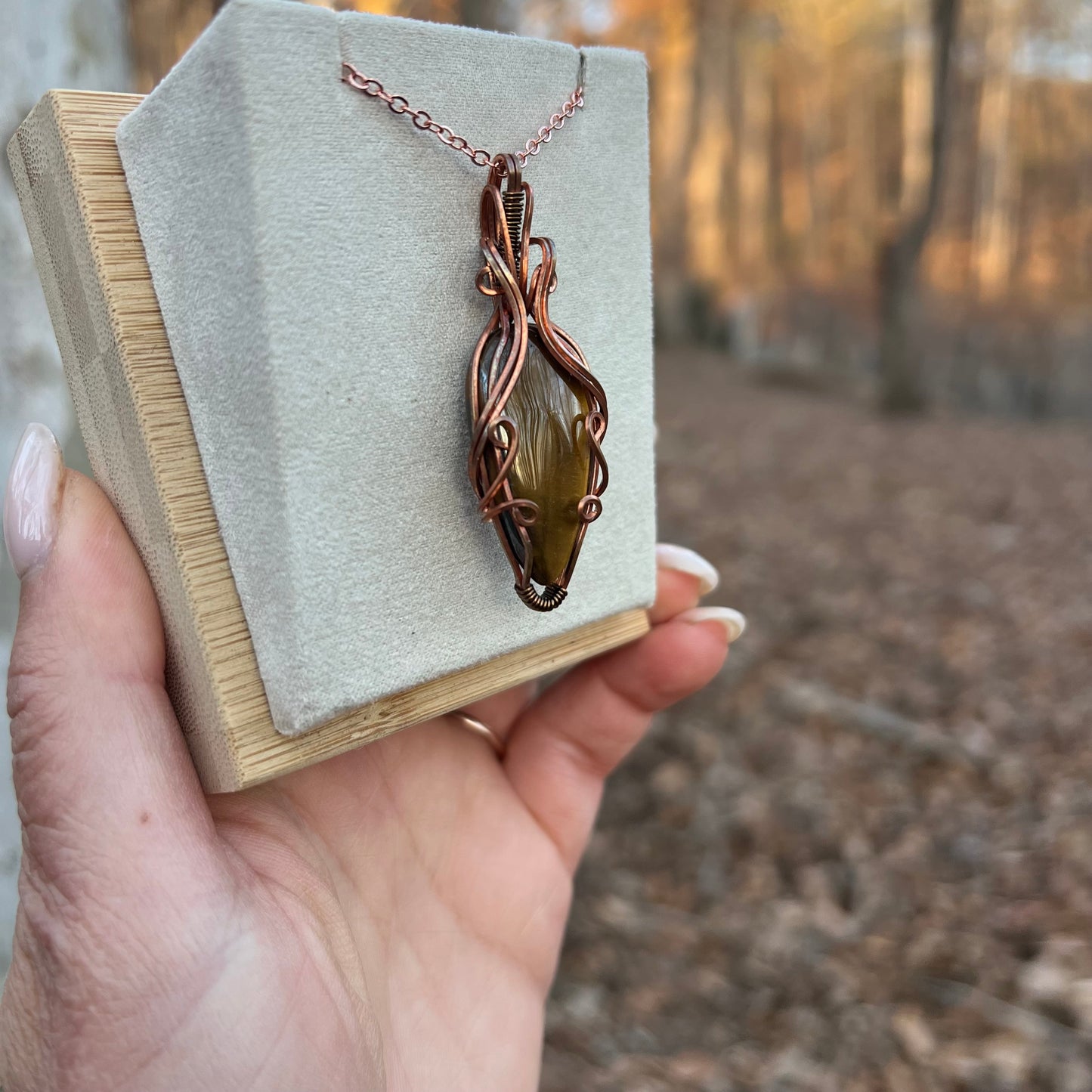 Wire-Wrapped Tiger's Eye Necklace