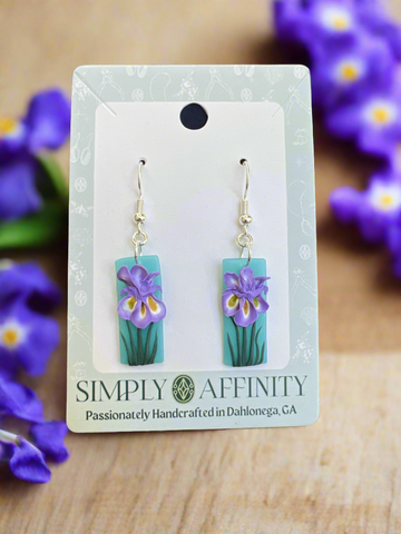 Rectangular Iris Earrings