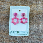 Pink Flower Earrings