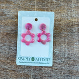 Pink Flower Earrings