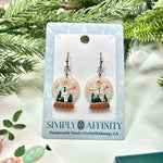 Snowman Snow Globe Earrings