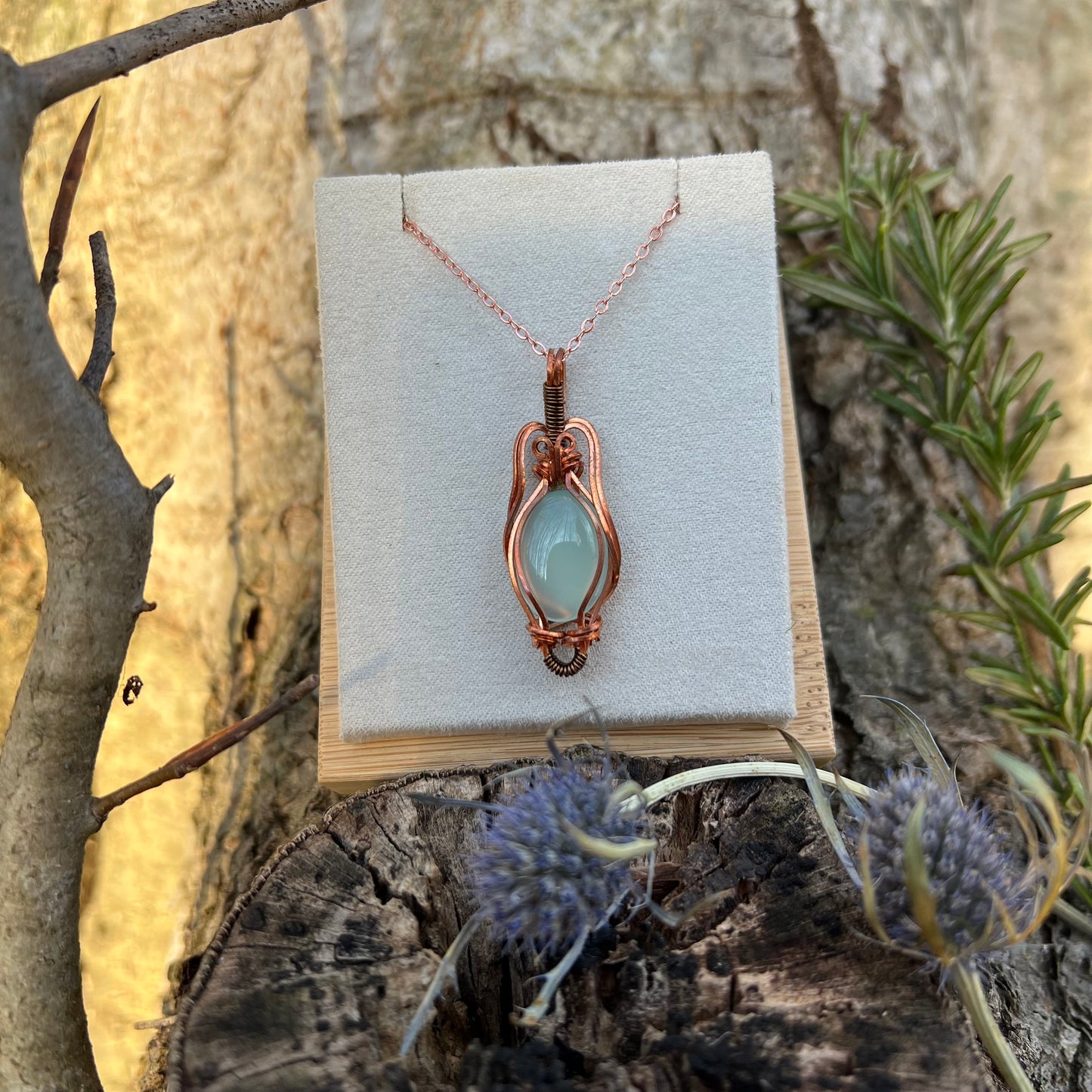 Wire-Wrapped Chalcedony Necklace