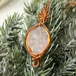 Wire-Wrapped Druzy Quartz Necklace