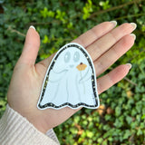 Ghost Holding Flower Sticker