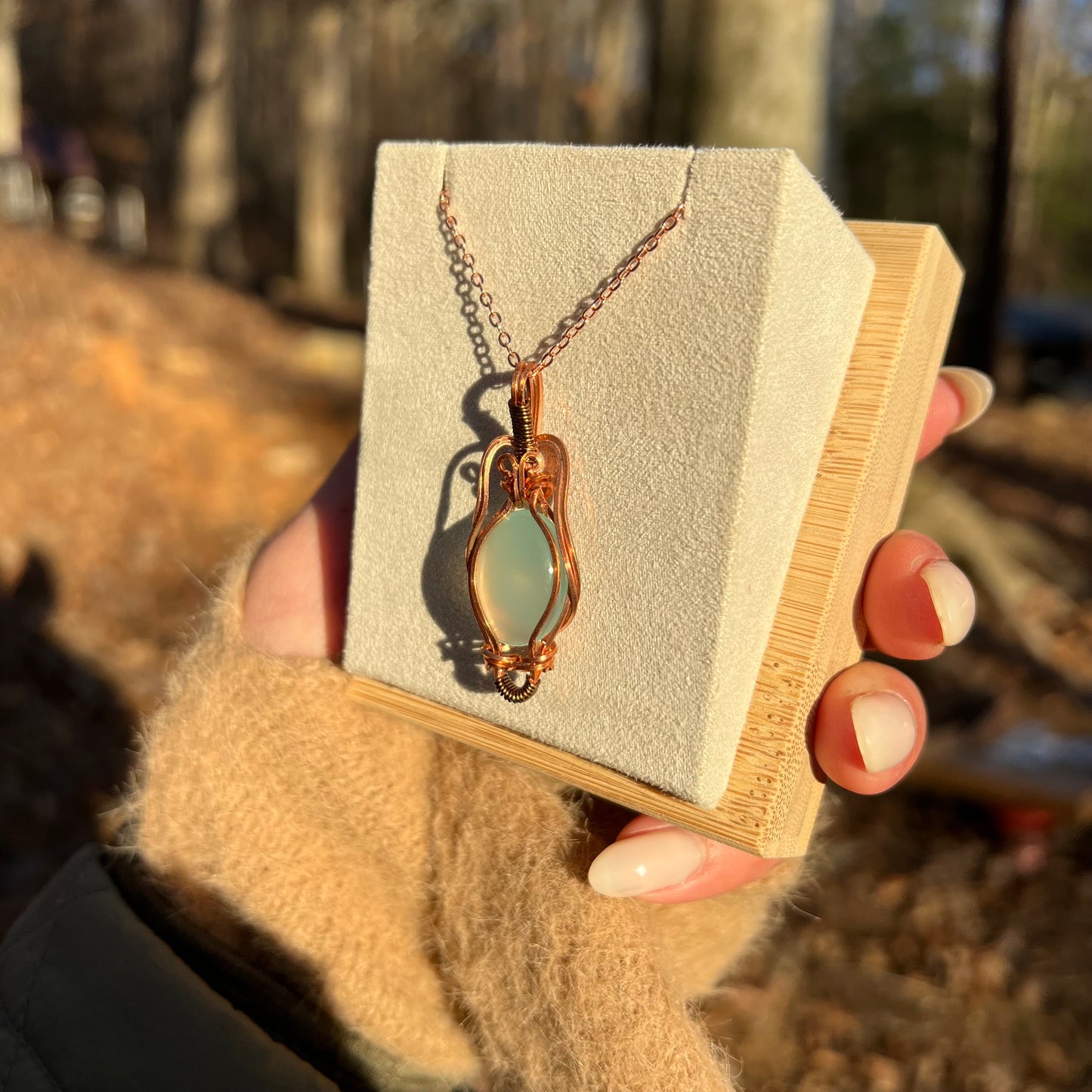 Wire-Wrapped Chalcedony Necklace