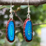 Blue "Agate" Slice Geode Polymer Clay Earrings