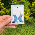 Holographic Moon Earrings