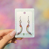 Pastel Rainbow Gemstone Moon Earrings