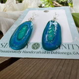 Blue "Agate" Slice Polymer Clay Earrings