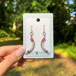 Pastel Rainbow Gemstone Moon Earrings