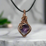 Star Amethyst Wire-Wrapped Pendant