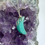 Dainty Amazonite Moon Necklace