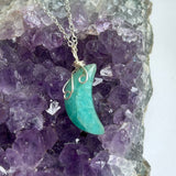 Dainty Amazonite Moon Necklace