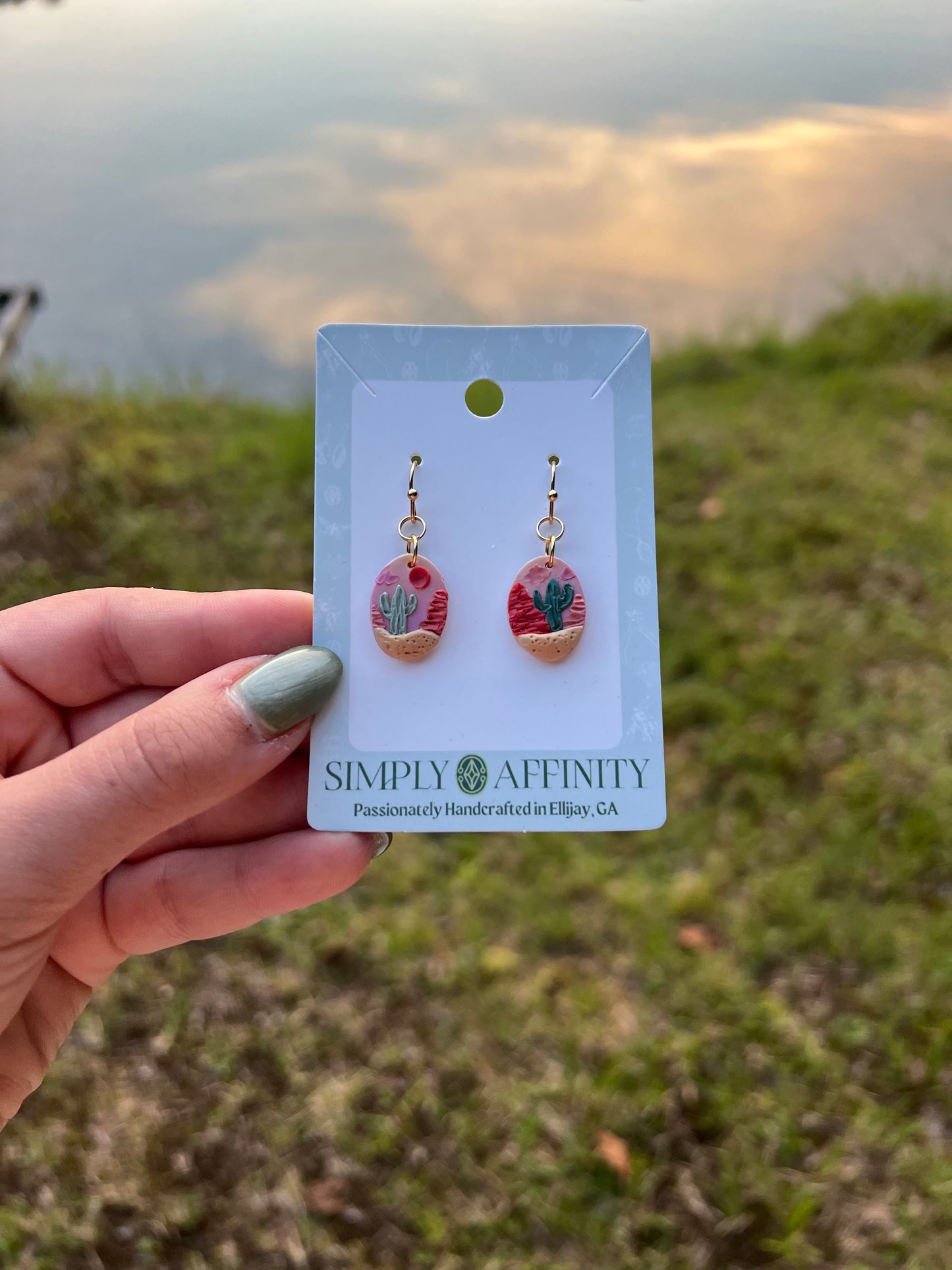 Desert Scene Oval Earrings