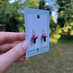 3-D Mushroom Earrings