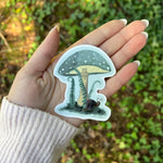 Green Mushroom with Snail Sticker