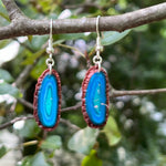 Blue "Agate" Slice Geode Polymer Clay Earrings