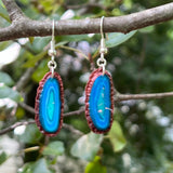 Blue "Agate" Slice Geode Polymer Clay Earrings