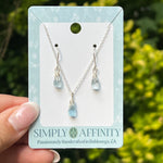 Blue Topaz Necklace & Earring Set in Sterling Silver