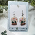 Snowman Snow Globe Earrings