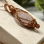 Wire-Wrapped Druzy Quartz Necklace