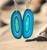 Blue "Agate" Slice Polymer Clay Earrings