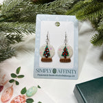 Christmas Tree Snow Globe Earrings