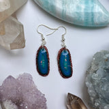 Blue "Agate" Slice Geode Polymer Clay Earrings