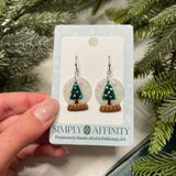 Christmas Tree Snow Globe Earrings