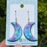 Holographic Moon Earrings