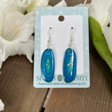 Blue "Agate" Slice Polymer Clay Earrings