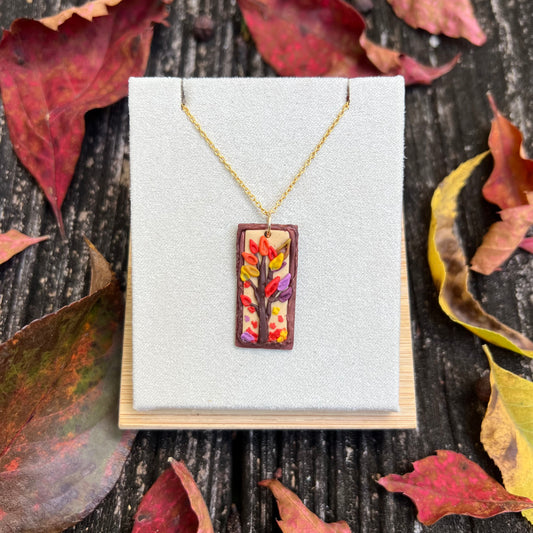 Framed Autumn Tree Necklace