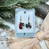 Cardinal & Pine Branch Earrings