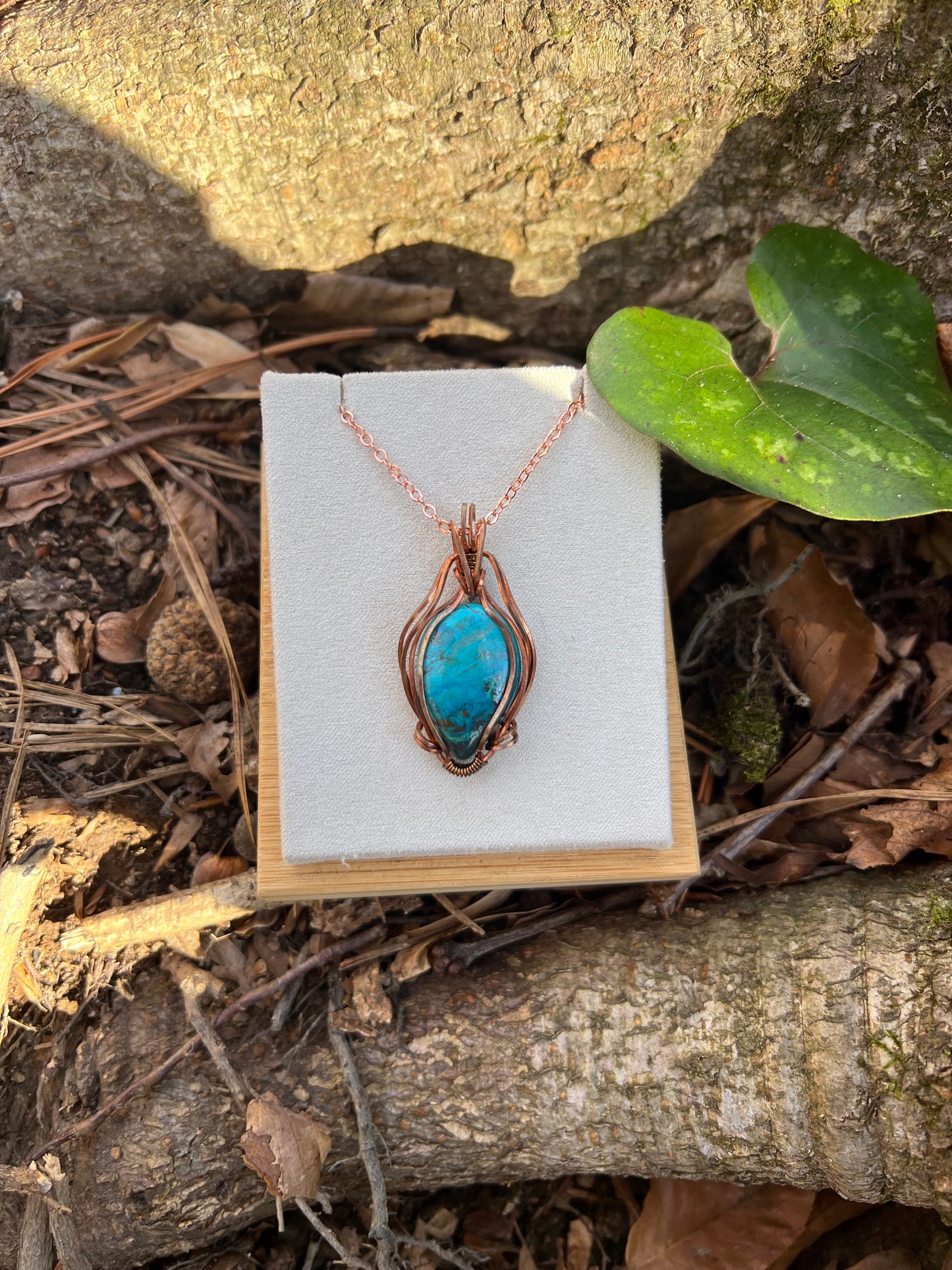 Wire-Wrapped Chrysocolla Necklace