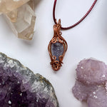 Tabasco Geode Pendant Wire-Wrapped in Copper