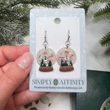 Snowman Snow Globe Earrings