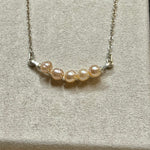 Freshwater Pearl U-Bar Necklace in Sterling Silver