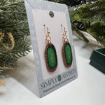 Green "Agate" Slice Geode Polymer Clay Earrings