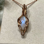 Reserved for Cindy- Rainbow Moonstone Pendant Wire-Wrapped in Copper