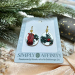 Cardinal & Pine Branch Earrings