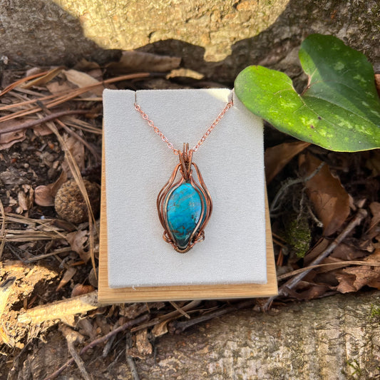 Wire-Wrapped Chrysocolla Necklace