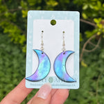 Holographic Moon Earrings