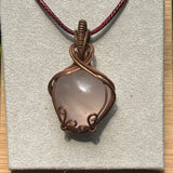 Rose Quartz Wire-Wrapped Swirl Pendant